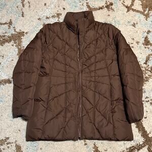 Vintage FUBU For Us By Us Down Puffer Jacket Size Large Brown Y2K